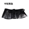 Belts Women Belt Leather European And American Style Ruffled Waist Seal Black Skirt Decorative Ultra Wide Short 2023 100CM