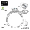 Bagues de bande KRKC vente en gros VVS1 0.5ct 1.0ct 1.5ct 925 argent Sterling D couleur mariage Vintage Moissanite diamant bagues de fiançailles pour les femmes