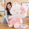 Kawaii Checkered skirt cat plush toy cross dressing flower skirt cat doll girl birthday gift in stock