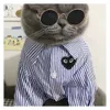 Vêtements pour chiens vêtements à rayures bleues chemise de printemps et d'été pour petit moyen bouledogue français Yorkshire chat mignon vêtements pour animaux de compagnie 230715