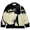 Мужская свитера мужская уличная одежда Harajuku свитер винтажный ретро японский стиль аниме -порт
