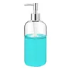 موزع صابون سائل زجاج شفاف مع مضخة 16 أوقية قابلة لإعادة ملء الحمام