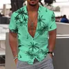 Camicie da uomo 2023 Coconut Tree Camicie da uomo Stampa 3d Camicia hawaiana Beach 5XL Manica corta Moda Top Tee Camicetta da uomo Camisa 230715