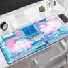 Rests-alfombrilla de ratón de Anime para Gamer, accesorios de ordenador con luz de luna rosa, tapete de escritorio pequeño, alfombrilla de goma para mesa, alfombrilla de escritorio para videojuegos