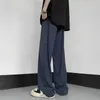 Männer Hosen SYUHGFA 2023 Sommer Eis Seide Einfarbig Gerade-bein Casual Lose Koreanischen Stil Männliche Hosen Unisex Mode