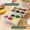 Storage Bottles Refrigerator Box 4/6 Grid Food Vegetable Fruit Fridge Organizer Drain Basket Onion Ginger Clear Crisper