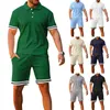 Sommer Europäische und Amerikanische männer Trainingsanzüge Polo Neck Kurzarm Shorts Zwei Stück Sport Casual männer Set