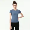 AL-012 Summer designer T-shirt sports top women's running T-shirt slim fitness clothes tight round neck training yoga short-sleeved