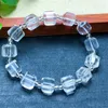 Strand Natural Clear Quartz Cube Armband Accessories Luxury Jewelrychain Crystal Stone Bangle for Women Gift 1st 10mm