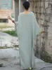 Lässige Kleider loser Retro-Kleid Frauen 2023 Sommer Herbst O-Neck Longärmeler Zen Dance Yoga Meditation Praxis Robe