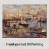 Handgjorda dukkonst Grand Dock på Le Havre Claude Monet Målar Impressionist Landscape Artwork Badrumsdekor