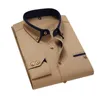 男性S Tシャツ品質の男性シャツ長袖のツールソリッドストライプドレスビジネスオフィスカジュアルスリムフィットマンシャツ230715