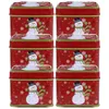 Opslag Flessen 6 Stuks Geschenkdoos Koekjesblik Kerst Snoep Containers Zoete Pot Blik Mousse Deksel