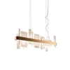 Chandeliers Geometry Marble Pieces Dimmable LED Home Deco Chandelier Lighting Lustre Suspension Luminaire Lampen For Dinning Room