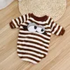 Dog Apparel Useful Pet Dress Autumn Clothes Soft Warm Striped Easy To Wear Cute Cat Hoodie