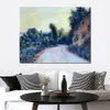 Pinturas famosas de Claude Monet Road, perto de Giverny, paisagem impressionista pintada à mão, arte a óleo, decoração de casa