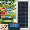 Outros Eletrônicos Kit Painel Solar 220V Completo Real Power 15W Carregador de Bateria Solar 1000W Sistema Inversor Controlador USB 220V Rede Doméstica Camping 230715