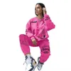 Womens Tracksuit Outfit Letter Print Print Two Set Streetwear Tracksuit Sweatshirt Deggers Pants Femme Letter Graffiti ألوان متعددة الحجم S-2XL