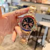 Wiodący światowy Rynek zegarków R Tong Multi Funkcjonalny męski moda biznesowa precyzyjna stalowa tęcza z pudełkiem prezentowym