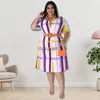 Plus Size Dresses 2023 Fall Plaid Short Sleeve Shirt Dress Women's Casual Clothing Commuter Versatile Midi Skirt