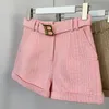 Pantaloncini da donna 6 colori per opzione Denim lavato trama rosa Donna con cintura Pantaloni jeans di qualità stile casual 230715