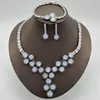 Necklace Earrings Set African Jewelry For Women Shine Stone Twist And Drop With Bracelet 3Pcs Weddings Party Dubai Gift