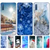 Pour Samsung Galaxy A7 2018 Coque Silicone Couverture Souple A750 A750F 6.0 Pouces Marbre Flocon De Neige Hiver Noël