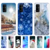 För Honor 30 Premium Case BMH-AN10 Silicon TPU Back Huawei Pro Plus + EBG-AN10 Marble Snow Flake Winter Christmas