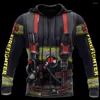 Bluzy męskie dostosuj nazwę Firefighter 3D Pełna drukowana z kaptura unisex męskie bluza streetwear zip pullover casualna kurtka dressit-56