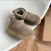 Ultra Mini Boot Designer Dames Platform Snowboots Australië Bont Warme Schoenen Echt leer Kastanje Enkel Pluizige laarsjes voor dames