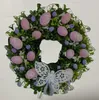Decorative Flowers Easter Wreath Acrylic Garlands Eggs Chick Happy Decor For Home Welcome Spring Butterfly Door Hanging