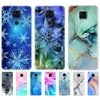 Per Xiaomi Redmi Note 9 Custodia Soft Back Pro Cover in silicone 9S 6.67" Marble Snow Flake Winter Christmas