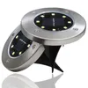 4pcs Solar Powered Ground Light Waterproof Garden Pathway Deck Lights With 8LED Lamp For Home Yard Driveway Lawn Road