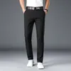 Męskie spodnie marka odzież wiosna lato proste garnitury Pole Men Business Mash