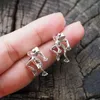 Oorknopjes 2023 Vintage Zilveren Kleur Kikker Voor Vrouwen Meisjes Hiphop Punk Creative Animal Piercing Earring Party Mode-sieraden