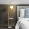 Golvlampor Nordic LED -lampa trådlös laddning Stående med bordskonstdekor marmor för vardagsrum sovrumsljus