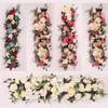 Decorative Flowers & Wreaths 100cm Wedding Arch Flower Row Table Centerpiece Artificial Silk Rose Wall With Foam Frame DIY Backdro235F