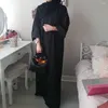 Abbigliamento etnico Kimono musulmano Open Abaya Women Solid Eid Ramadan Prayer Dress Dubai Islam Modest Hijab Arabia Saudita Cardigan Kaftan Outfits