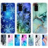 For Huawei Honor View 30 V30 Case TPU Soft Silicon Cover PRO Capa Marble Snow Flake Winter Christmas