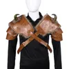 Vuxen pu läder coaplay medeltida retro riddare krigare viking rustning axel show party game props267w