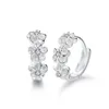 Hoop Earrings 925 Silver Needle Zircon Flower Earring For Women Girls Party Wedding Korean Trendy Jewelry Eh216