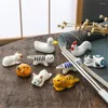 Chopsticks Useful Miniature Animals Ceramic Mini Cute Animal Stand Ornamental Multi-color Ornament For Family