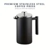 1PC Premium French Press Coffee Maker, 304 klass i rostfritt stål i isolerad kaffepress, kaffepress för hemresor och campinganvändning, liten kaffepress