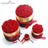 Wieczna róża w pudełku Zachowane prawdziwe kwiaty róży z zestawem pudełka Prezent Dnia Matki Romantyczne Walentynki Prezenty WholesA270s