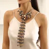 Pendant Necklaces Bohemia Pearl Multilayer Choker Long Tassel Chain Necklace Women's Retro Exaggerated Clavicle Wed Party Jewelry