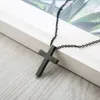قلادات قلادة بسيطة الصليب الكلاسيكي للرجال امرأة الفولاذ المقاوم للصدأ المجوهرات الدينية المسيحية