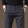 Men's Pants 2023 Spring Men Stretch Slim Fit Elastic Waist Business Classic Korean Cargo Thick Casual Trousers Male Daily