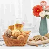 Juegos de vajilla cesta cestas de almacenamiento para servir pan organizador de mimbre tejido frutero titular ratán vacío fiesta ovalada escritorio Natural