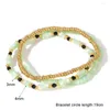 Strand Colorful Natural Freshwater Shell Beads Bracelets For Women Men Gold Color Seed Dyed Mother Of Pearl Anklet Jewelry