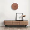 Wall Clocks 11 Inch Wooden Clock Home Decoration Round Living Room Bedroom Nordic Style Frameless Loudspeaker Mute Quartz Power